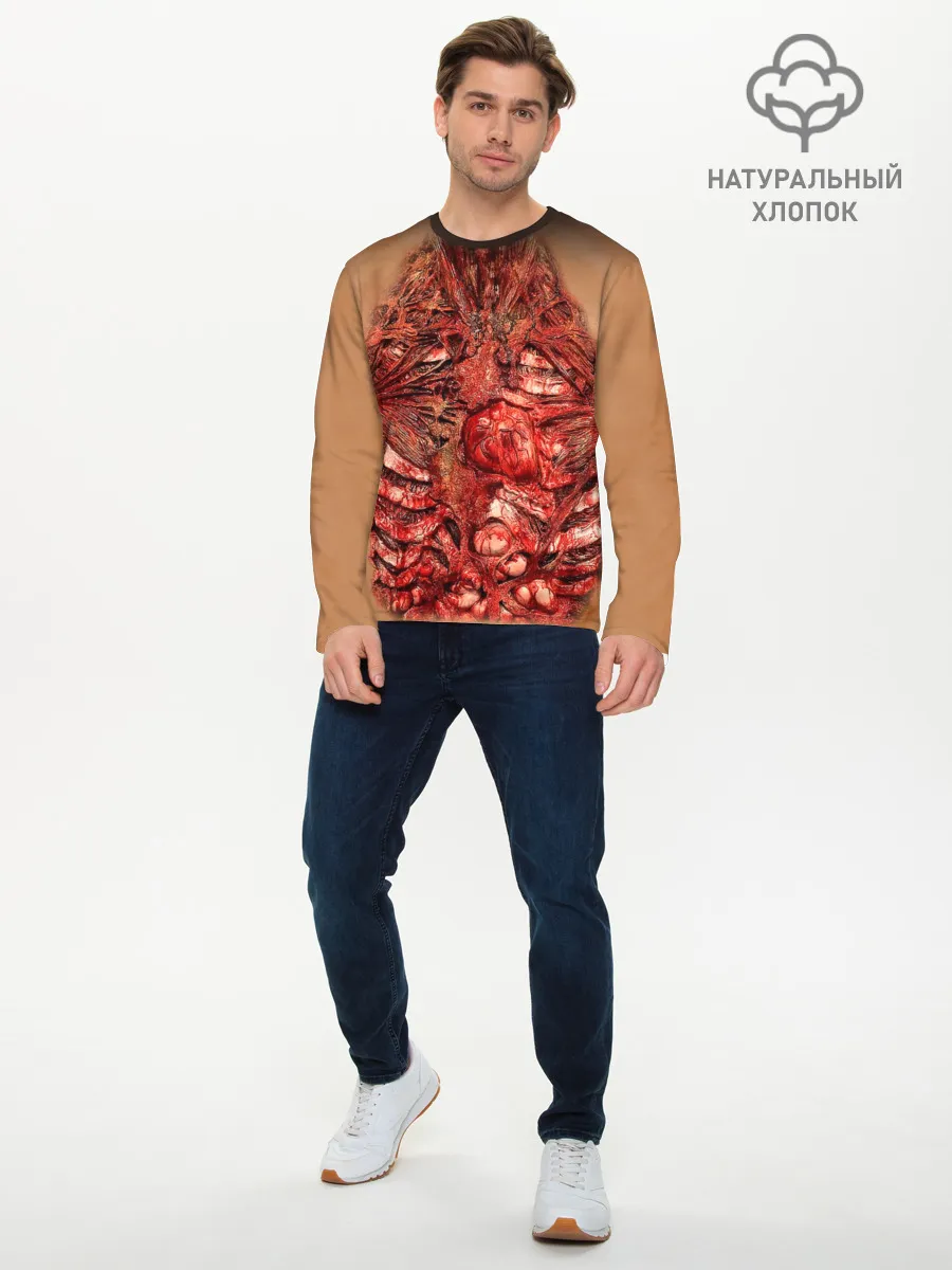 Мужской лонгслив базовый / Открытая грудная клетка