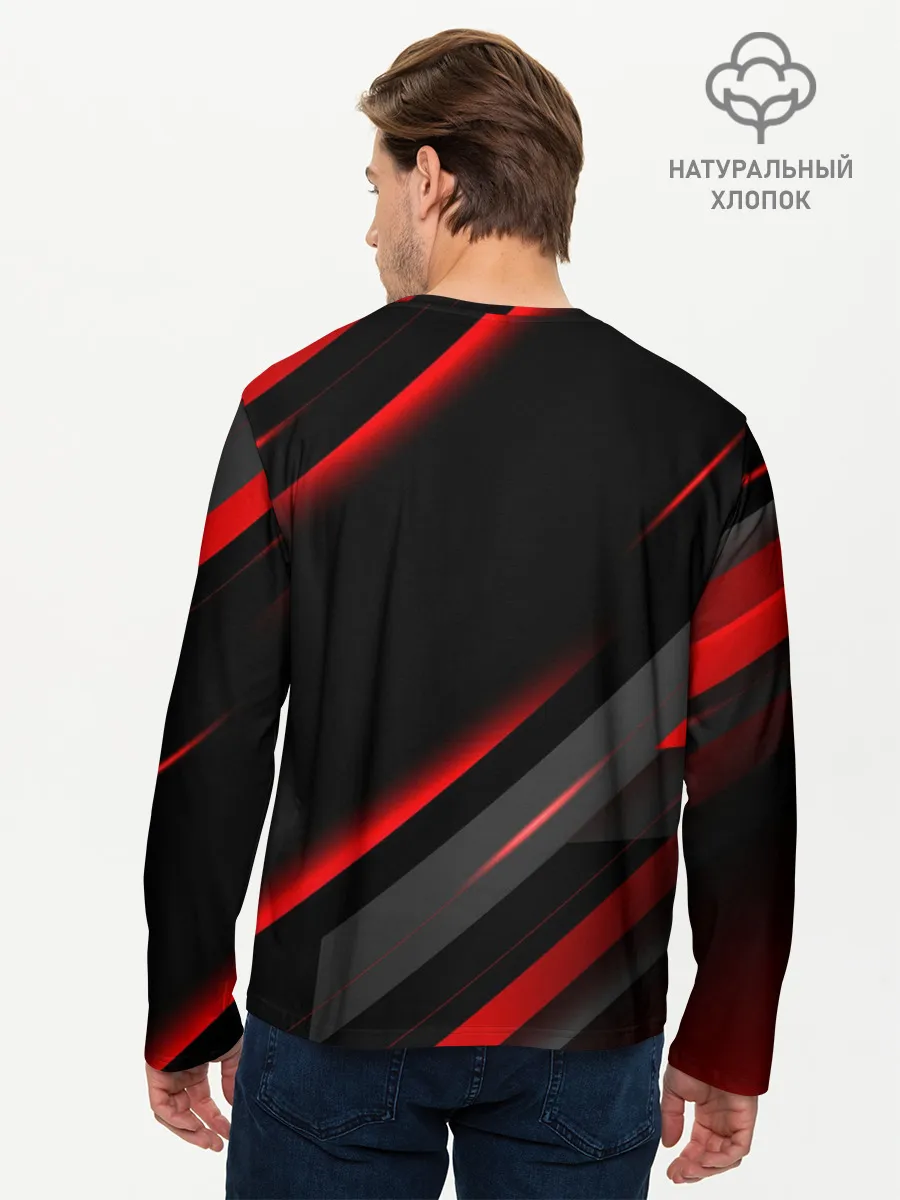 Мужской лонгслив базовый / Геометрия митсубиси