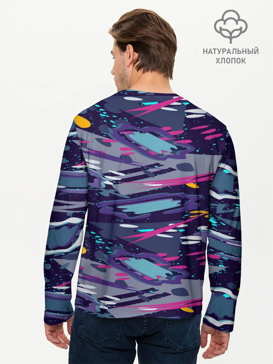 Мужской лонгслив базовый / Космический абстрактный паттерн