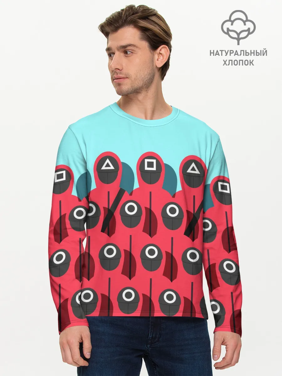 Мужской лонгслив базовый / Охрана | Squid game