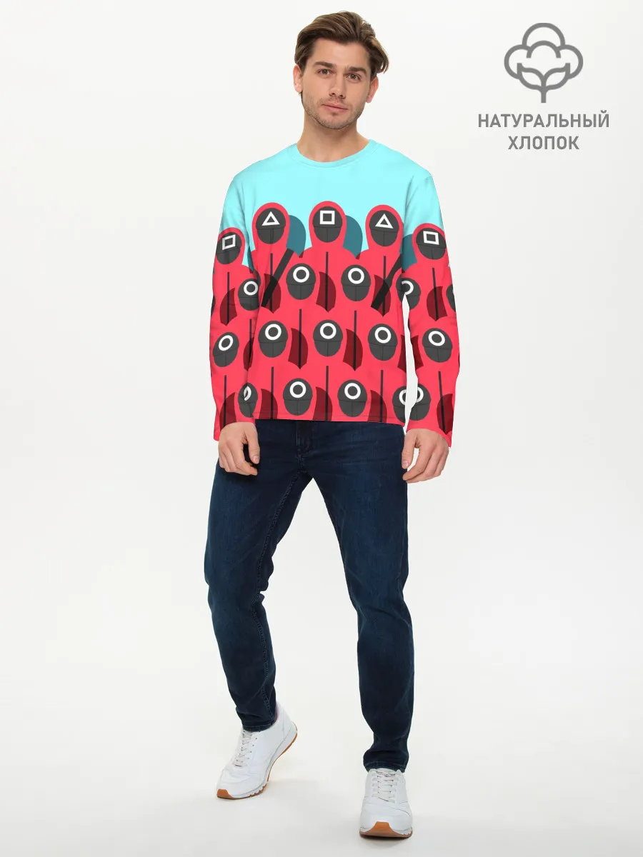 Мужской лонгслив базовый / Охрана | Squid game