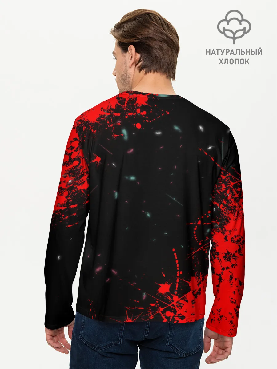 Мужской лонгслив базовый / Игра в кальмара брызги крови