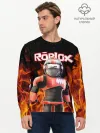 Мужской лонгслив базовый / ROBLOX FIRE | РОБЛОКС ОГОНЬ | ПОЖАРНЫЙ