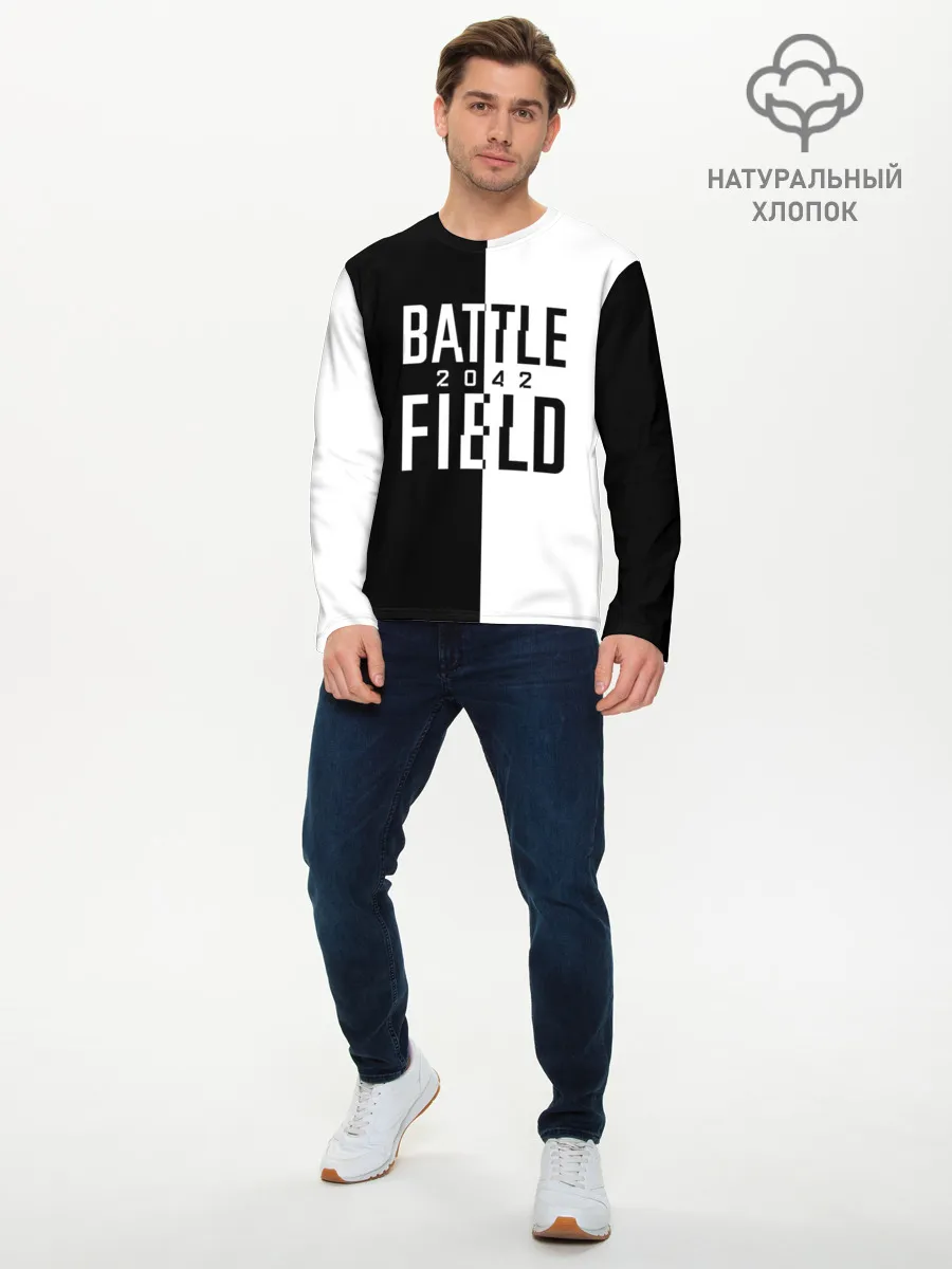 Мужской лонгслив базовый / БАТЛФИЛД 2042 | ЛОГОТИП