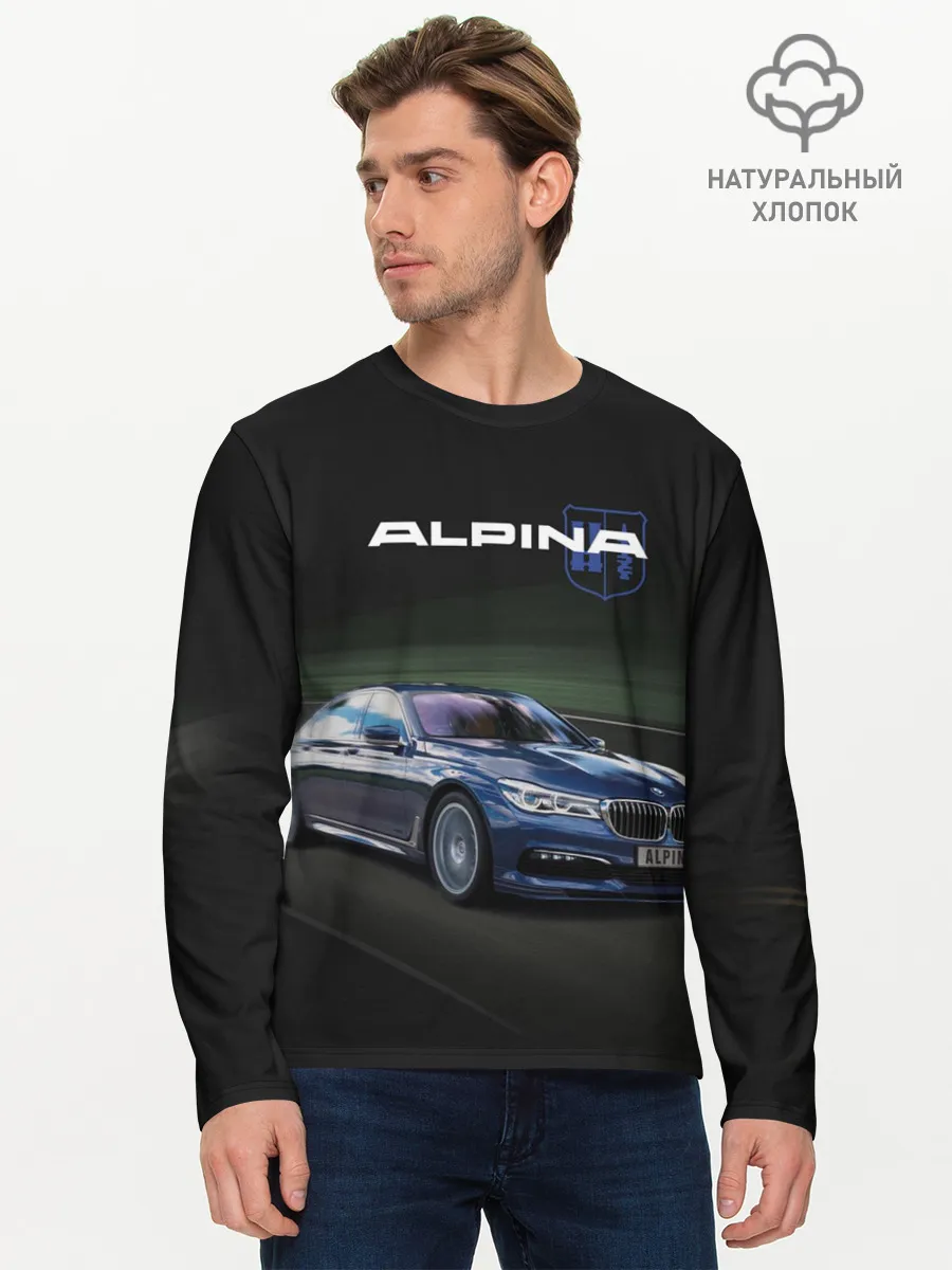 Мужской лонгслив базовый / Alpina на дороге