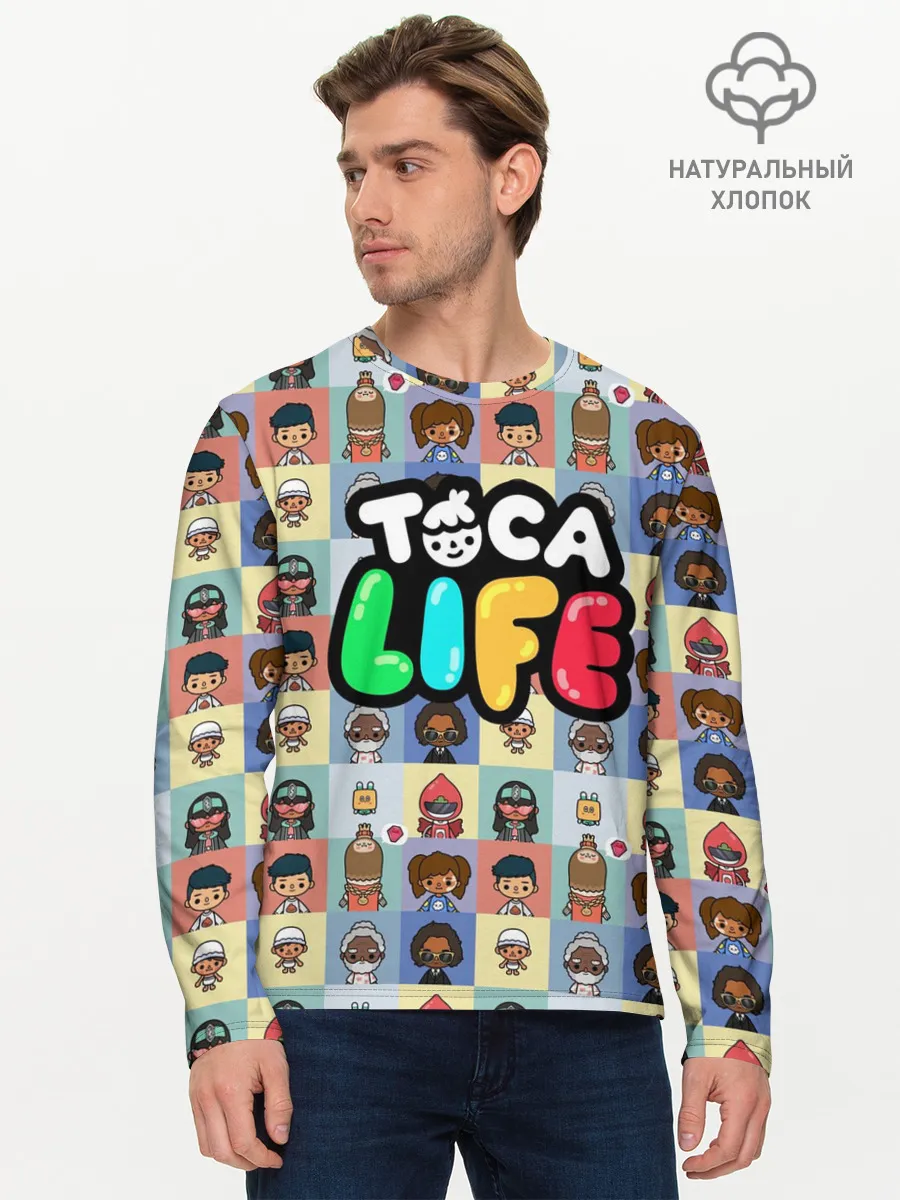 Мужской лонгслив базовый / Toca Boca characters | Тока бока персонажи