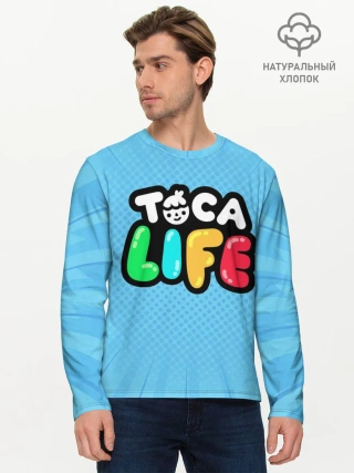 Мужской лонгслив базовый / Toca Boca logo | Тока Бока логотип