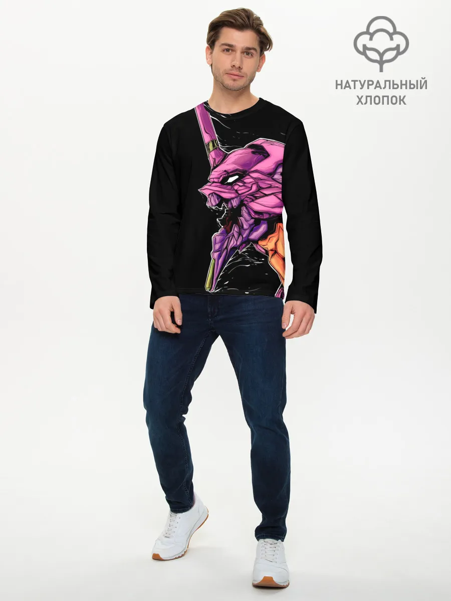 Мужской лонгслив базовый / Evangelion. Eva 01