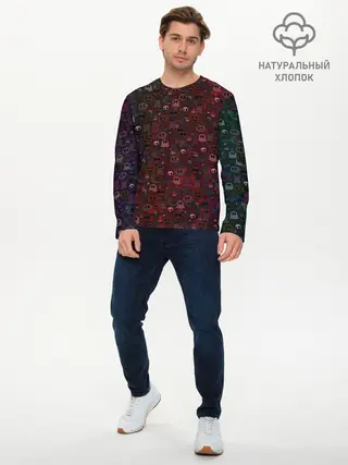 Мужской лонгслив базовый / большой хэллоуин