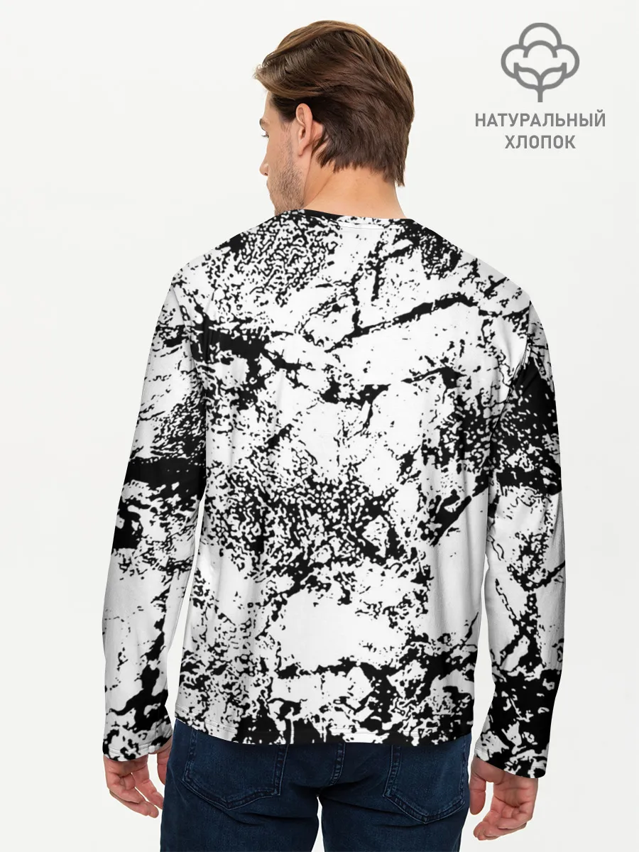 Мужской лонгслив базовый / Эффект линогравюры