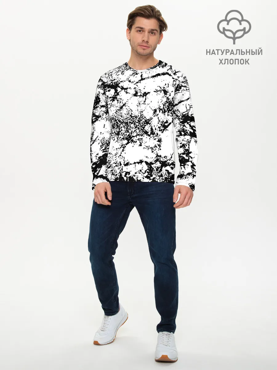 Мужской лонгслив базовый / Эффект линогравюры