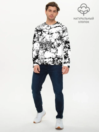 Мужской лонгслив базовый / Эффект линогравюры