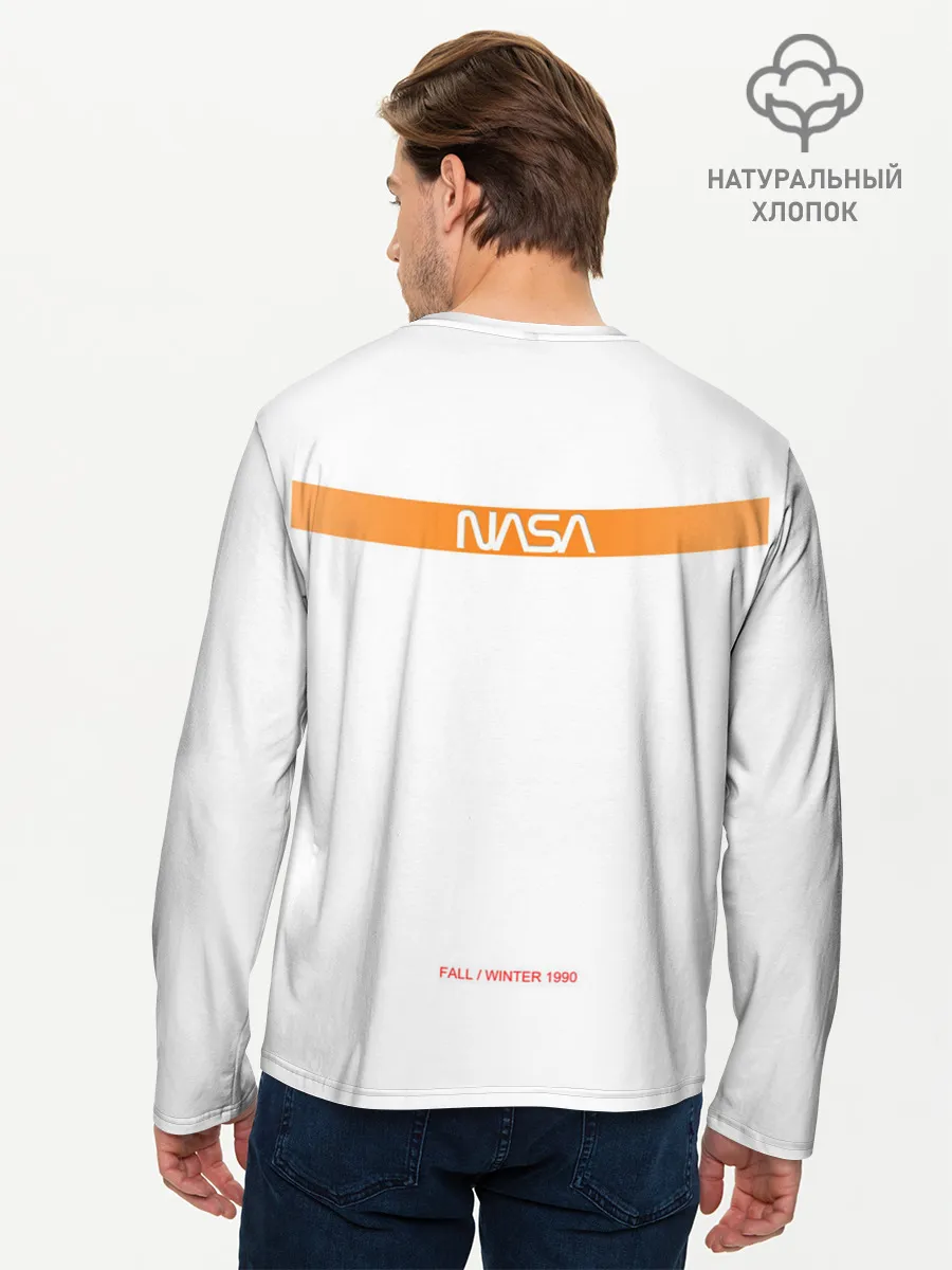 Мужской лонгслив базовый / NASA БЕЛАЯ ФОРМА | НАСА WHITE UNIFORM