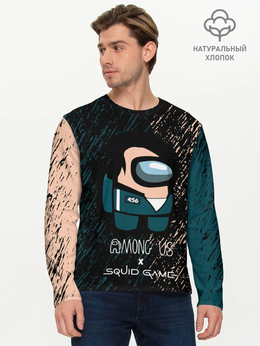 Мужской лонгслив базовый / Among us в Игре в кальмара