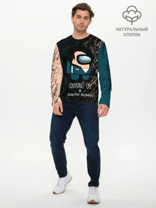 Мужской лонгслив базовый / Among us в Игре в кальмара