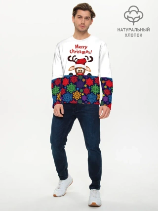 Мужской лонгслив базовый / Merry Christmas