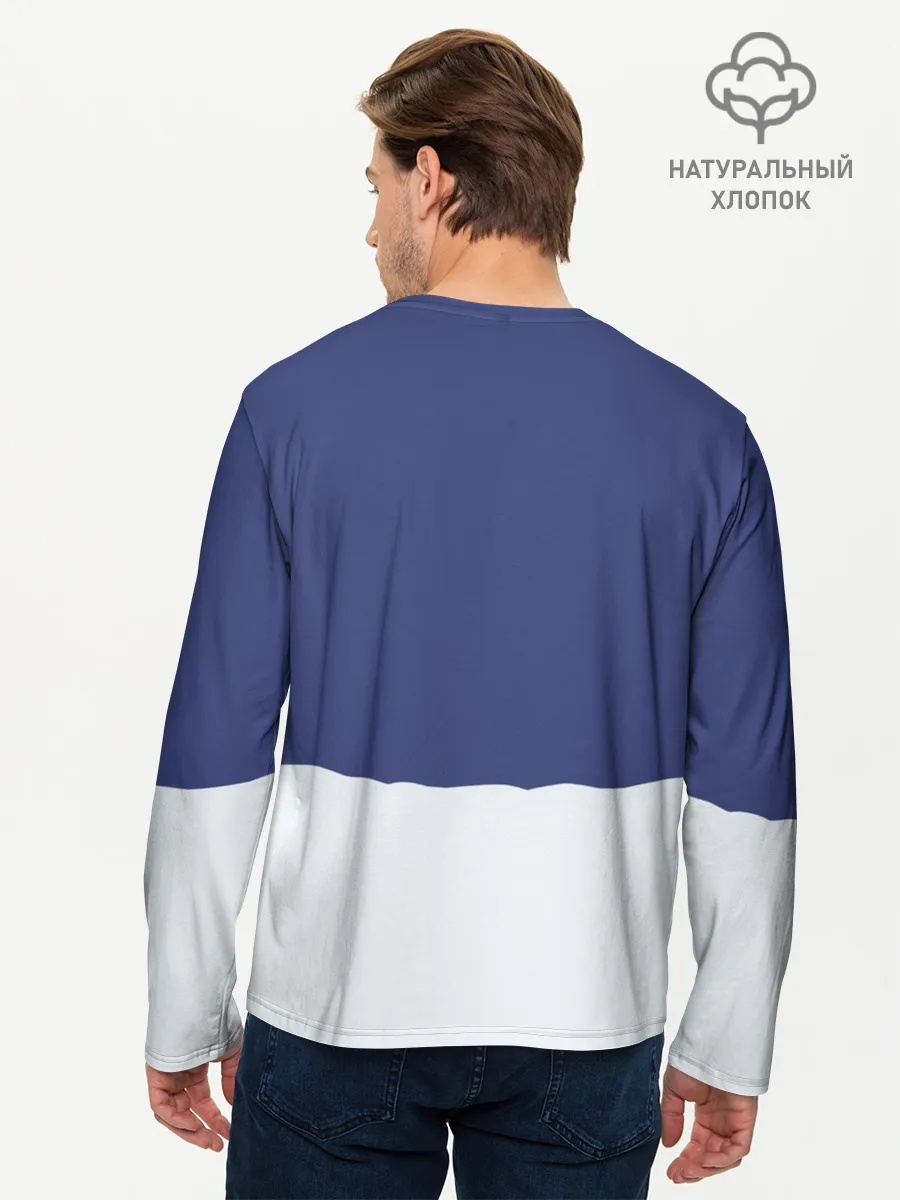 Мужской лонгслив базовый / Санта в трубе с Оленем