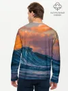 Мужской лонгслив базовый / Закат над волной