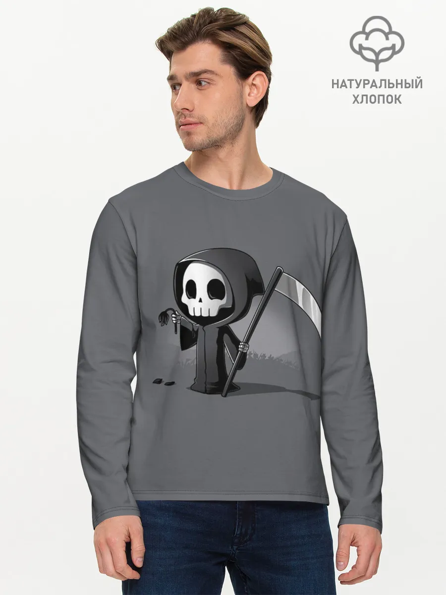 Мужской лонгслив базовый / жнец и цветок