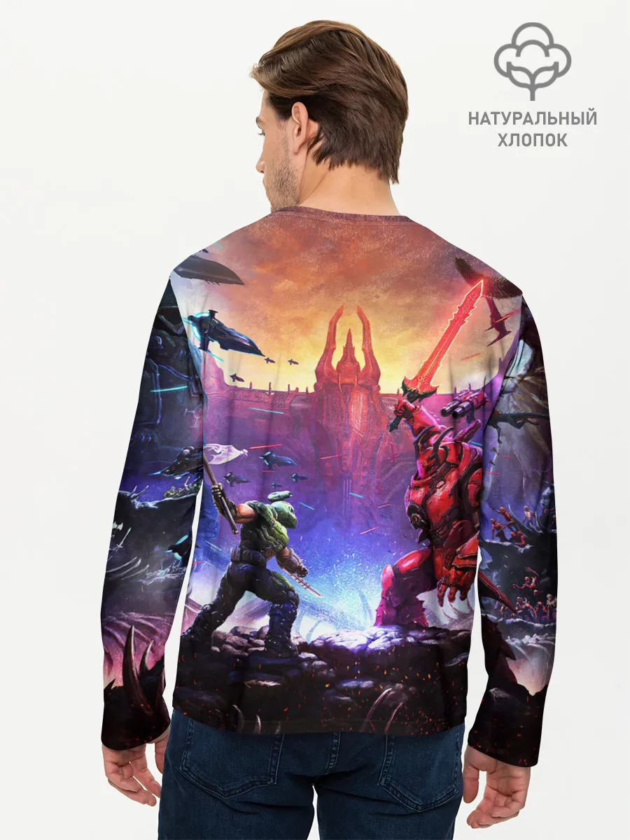 Мужской лонгслив базовый / DOOM ETERNAL | ДУМ БИТВА В АДУ