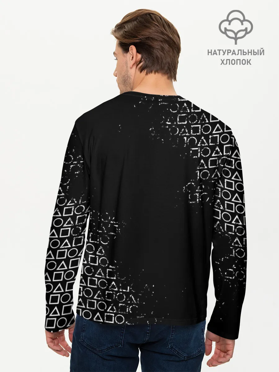 Мужской лонгслив базовый / ИГРА В КАЛЬМАРА ТРЕУГОЛЬНИК | SQUID GAME
