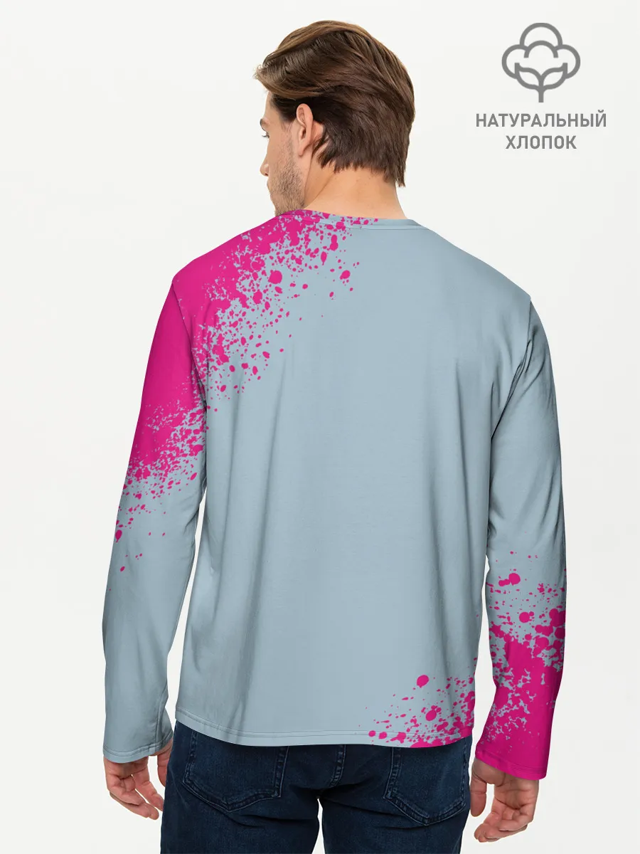 Мужской лонгслив базовый / 067 | Розовые брызги