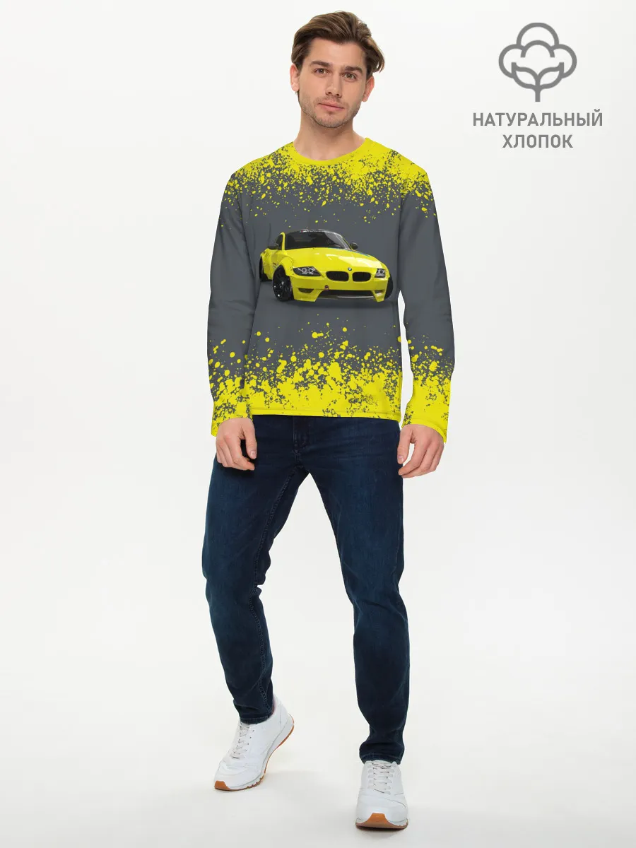 Мужской лонгслив базовый / БМВ | ЖЕЛТЫЙ ПЕРФОРМАНС