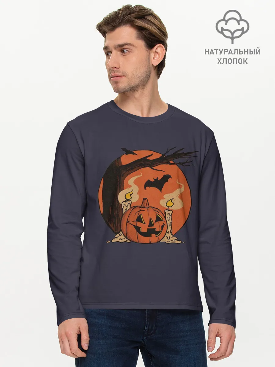 Мужской лонгслив базовый / Night of Fear. Mystic Sunset