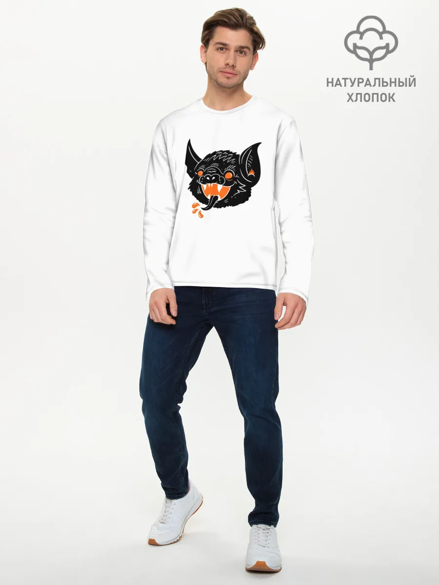 Мужской лонгслив базовый / Черная Летучая Мышь