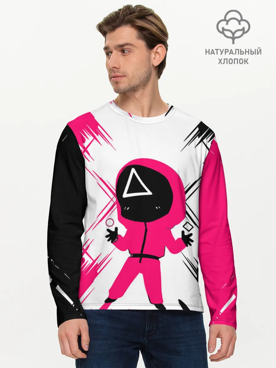 Мужской лонгслив базовый / SQUID GAME | ИГРА В КАЛЬМАРА | треугольник.