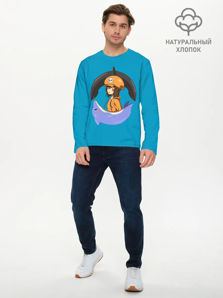 Мужской лонгслив базовый / Мэй с дельфином