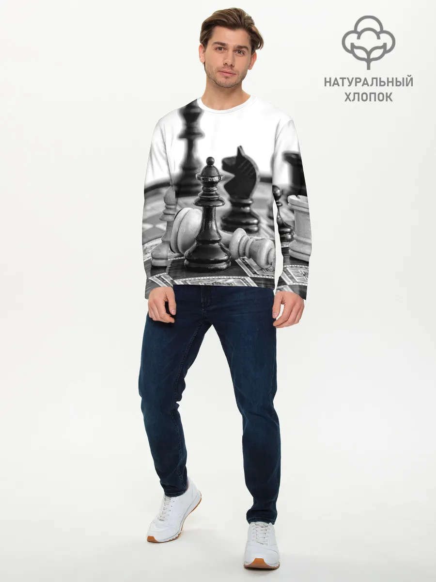 Мужской лонгслив базовый / Шах и мат Шахматы
