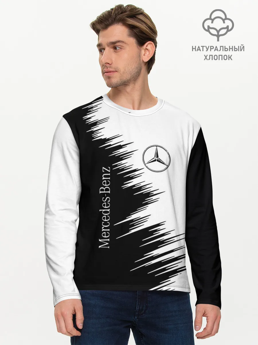 Мужской лонгслив базовый / mercedes benz