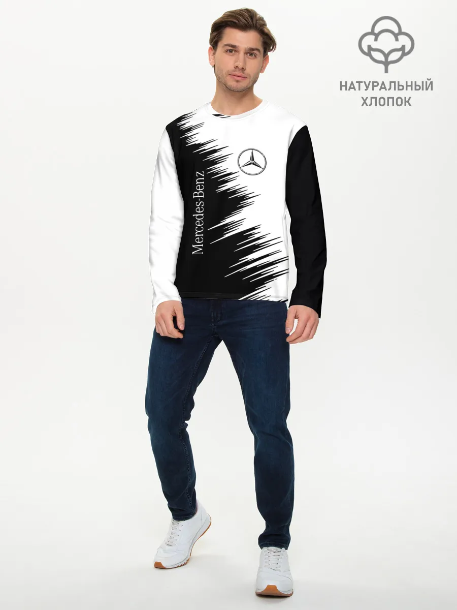 Мужской лонгслив базовый / mercedes benz