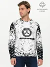 Мужской лонгслив базовый / Mercedes | брызги красок,