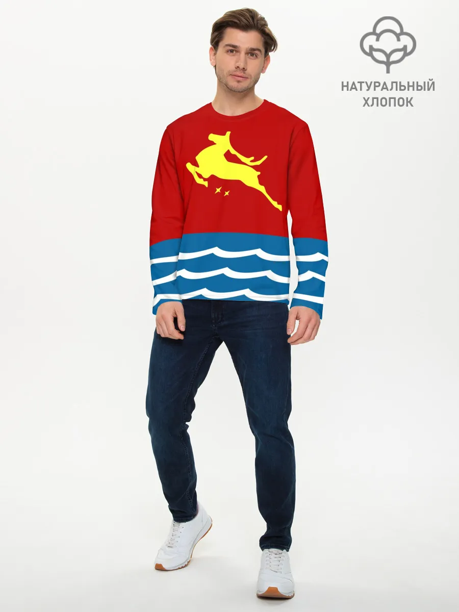 Мужской лонгслив базовый / Герб Магадана