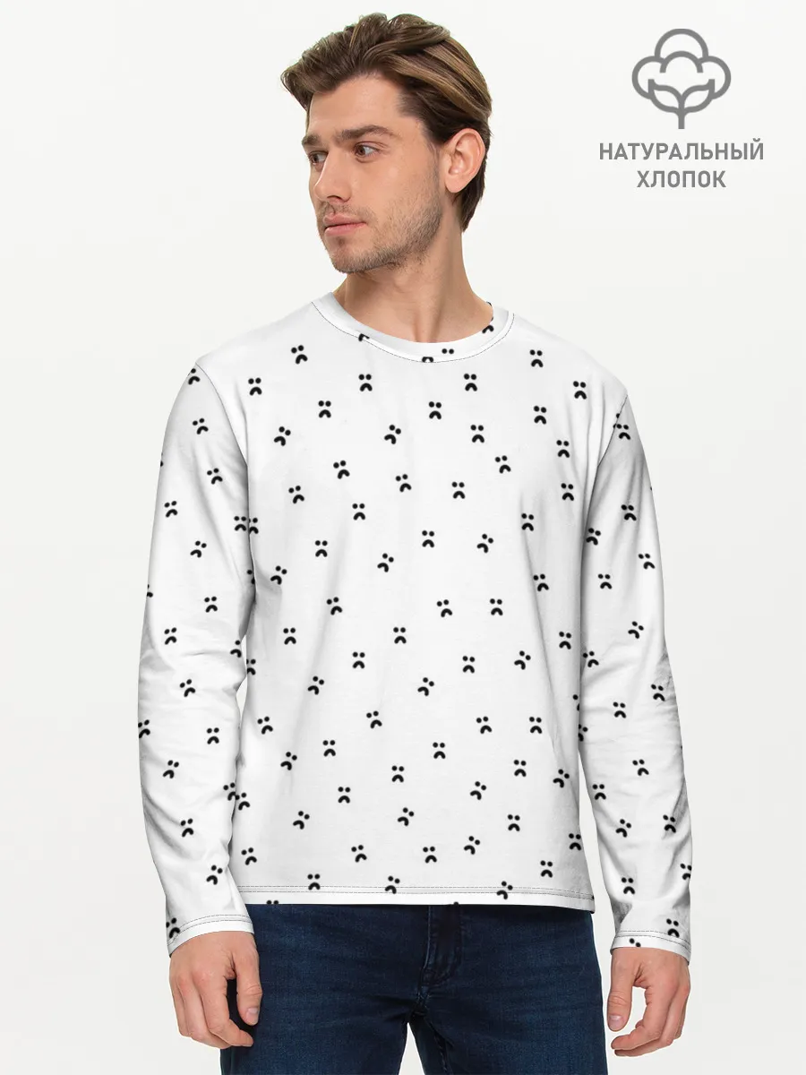 Мужской лонгслив базовый / Нахмурившееся лицо