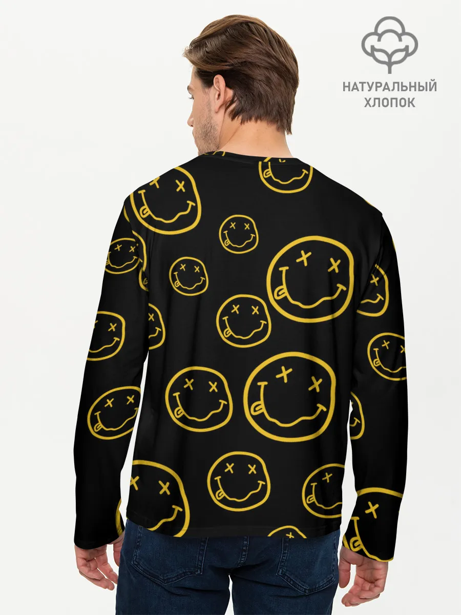 Мужской лонгслив базовый / Арт на группу Nirvana