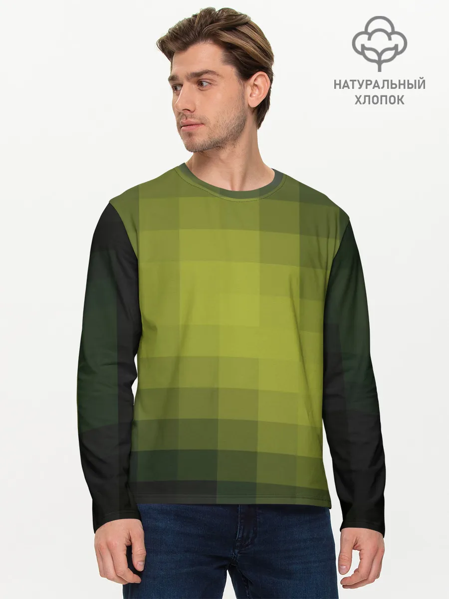 Мужской лонгслив базовый / Милитари мозаика