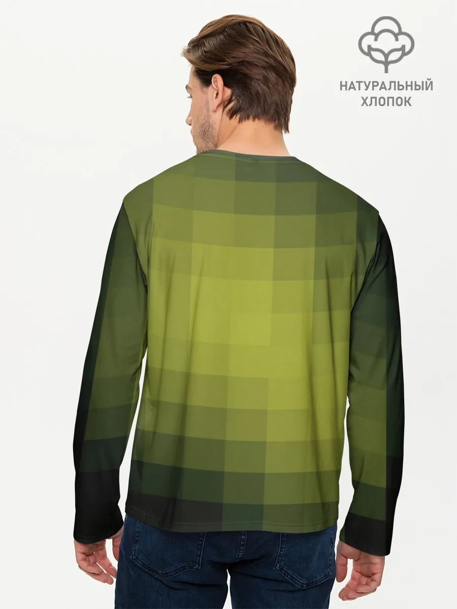 Мужской лонгслив базовый / Милитари мозаика