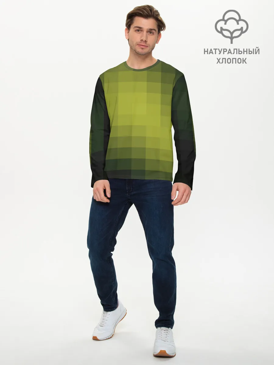 Мужской лонгслив базовый / Милитари мозаика