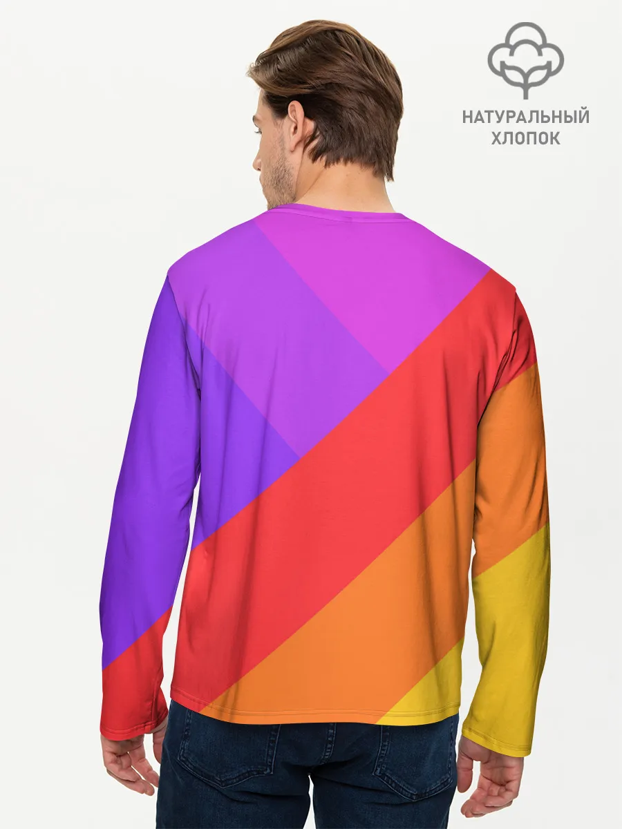 Мужской лонгслив базовый / РАДУЖНАЯ ГЕОМЕТРИЯ / RAINBOW GEOMETRY