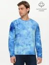 Мужской лонгслив базовый / Красочная синева