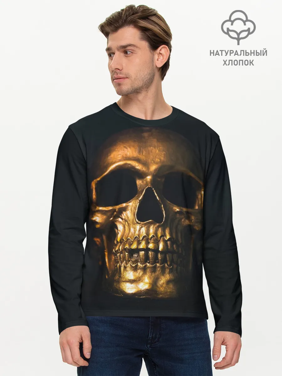 Мужской лонгслив базовый / Gold Skull