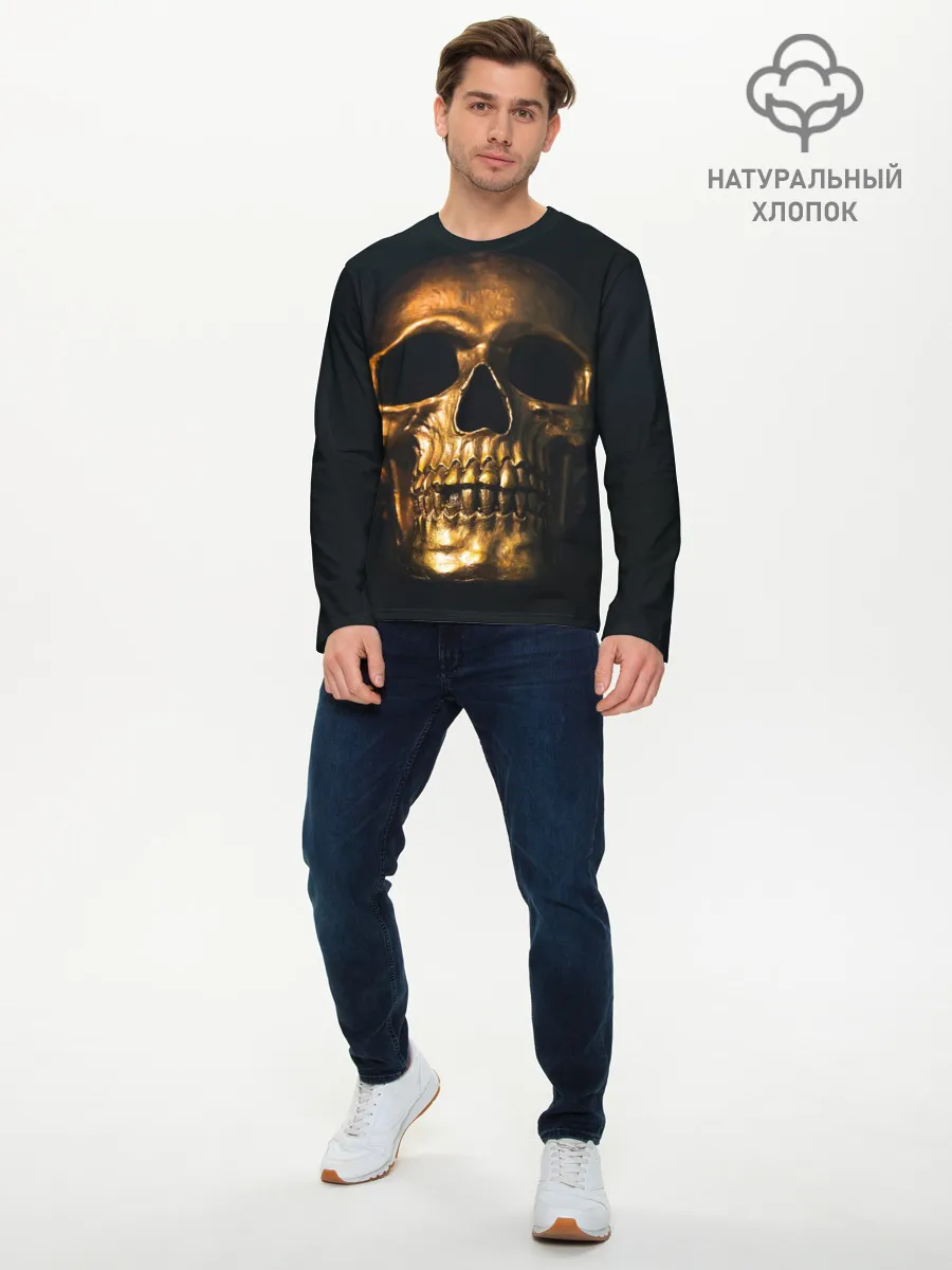 Мужской лонгслив базовый / Gold Skull