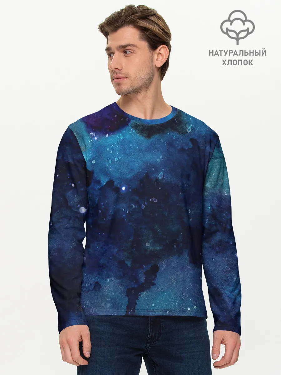 Мужской лонгслив базовый / Темнота глубин
