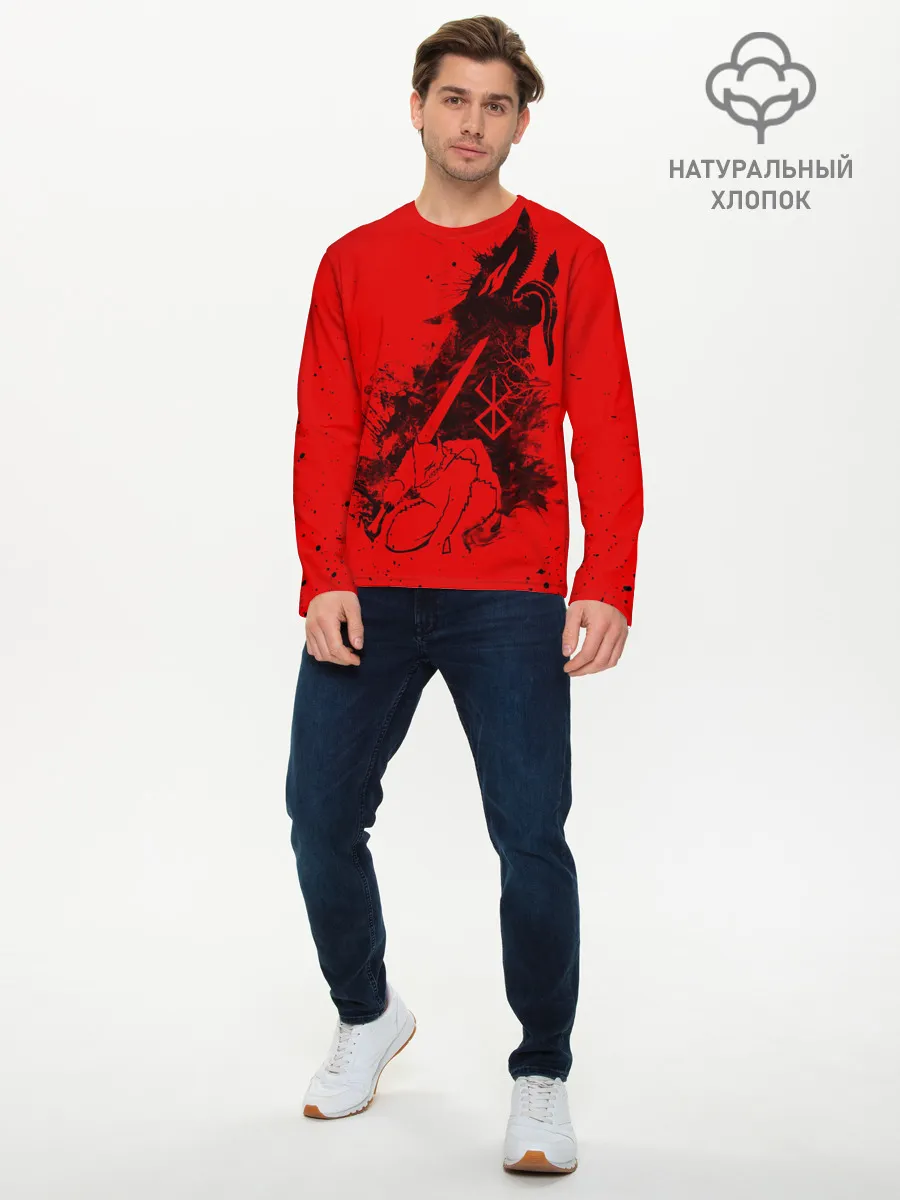 Мужской лонгслив базовый / БЕРСЕРК ГАТС С МЕЧОМ, ДОСПЕХИ