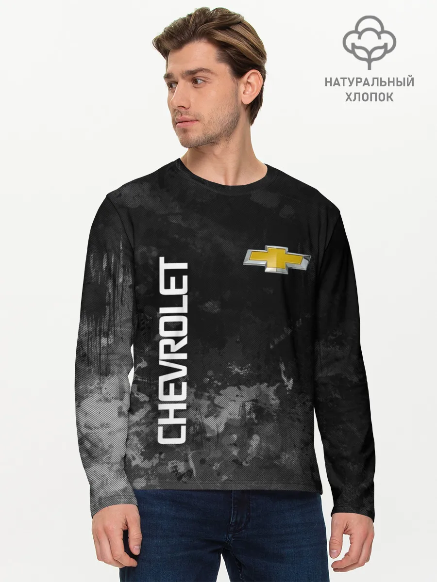 Мужской лонгслив базовый / Chevrolet, gray
