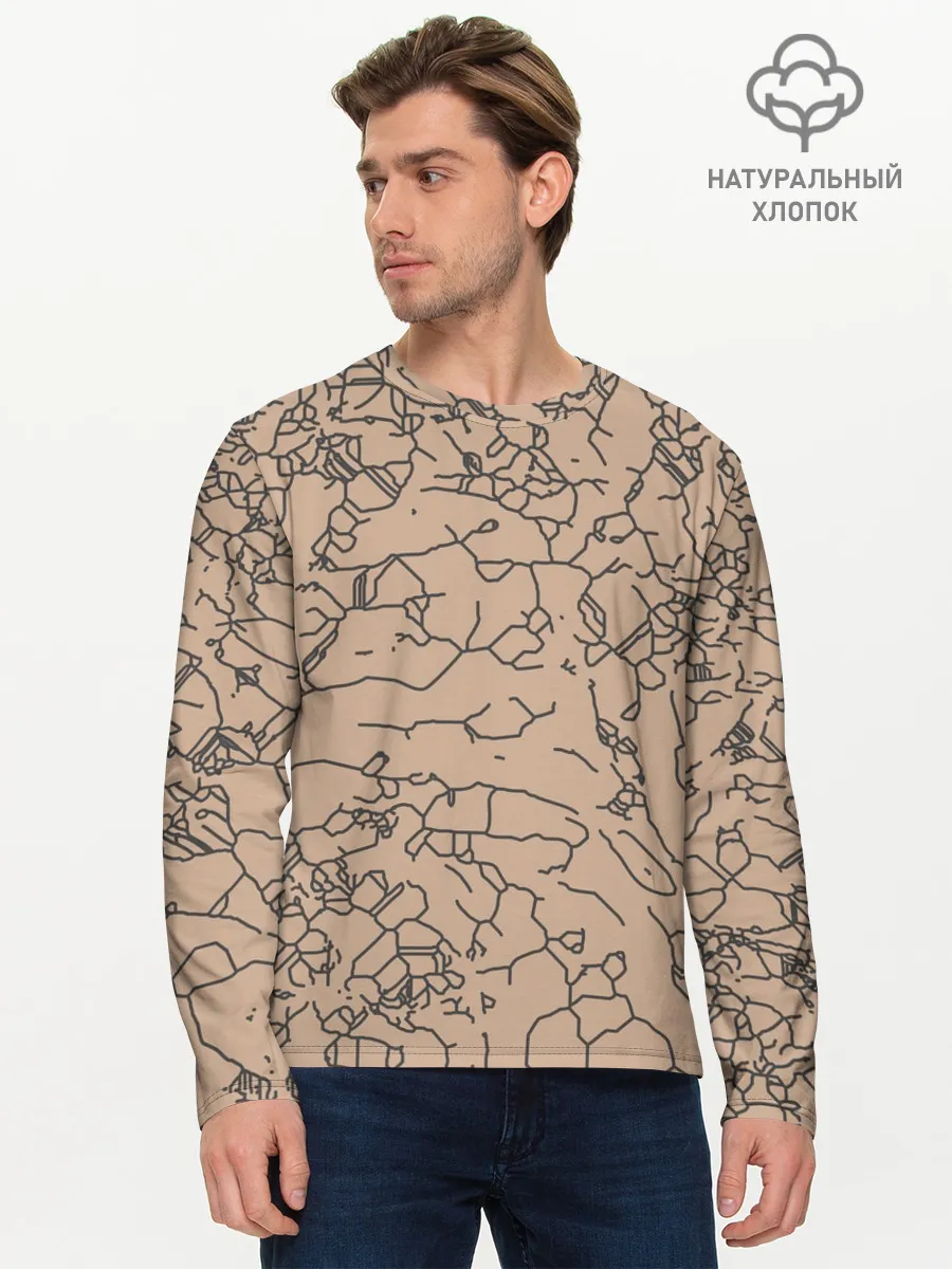 Мужской лонгслив базовый / Рисованный камень