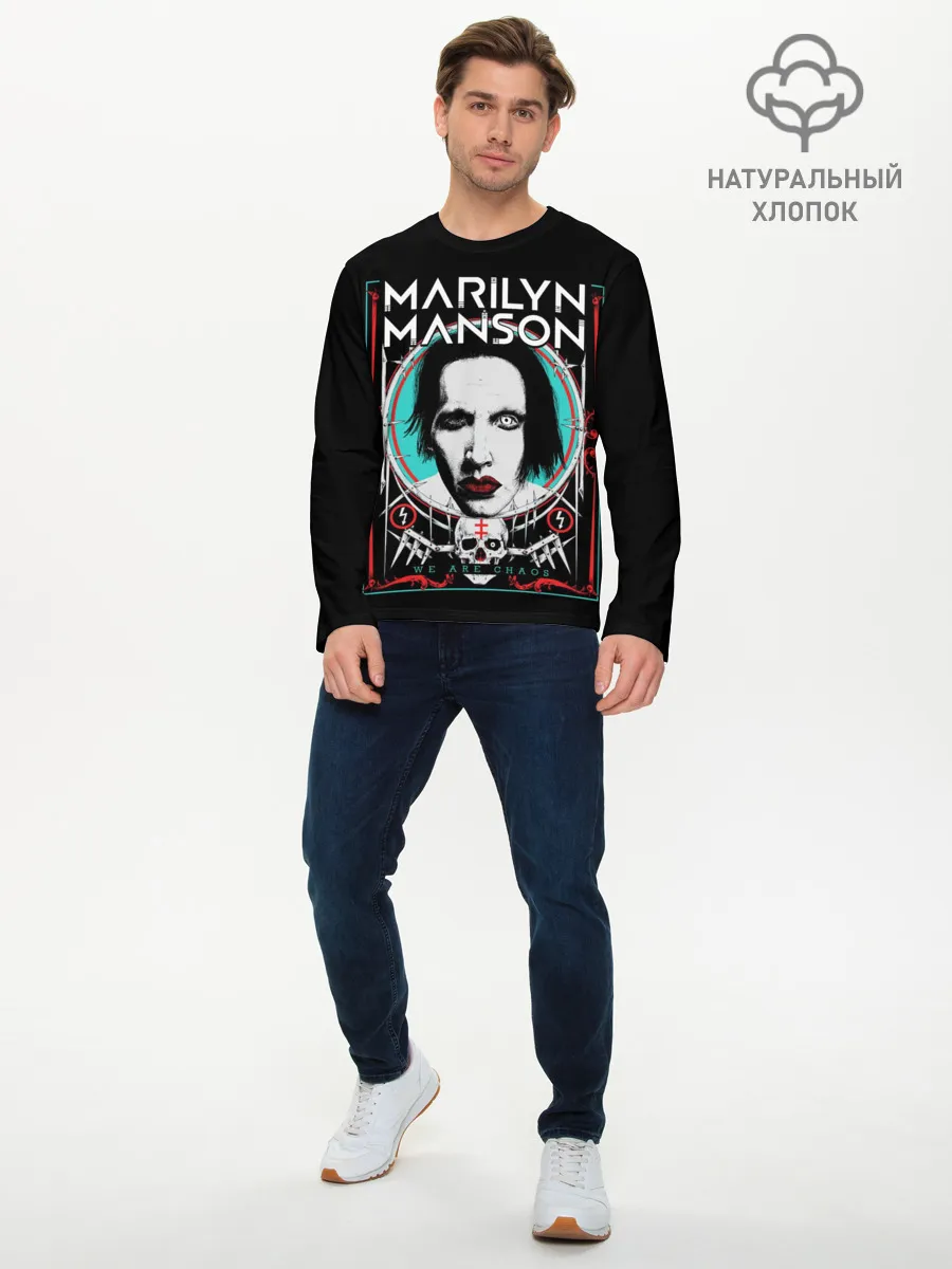 Мужской лонгслив базовый / Marilyn Manson - We are chaos